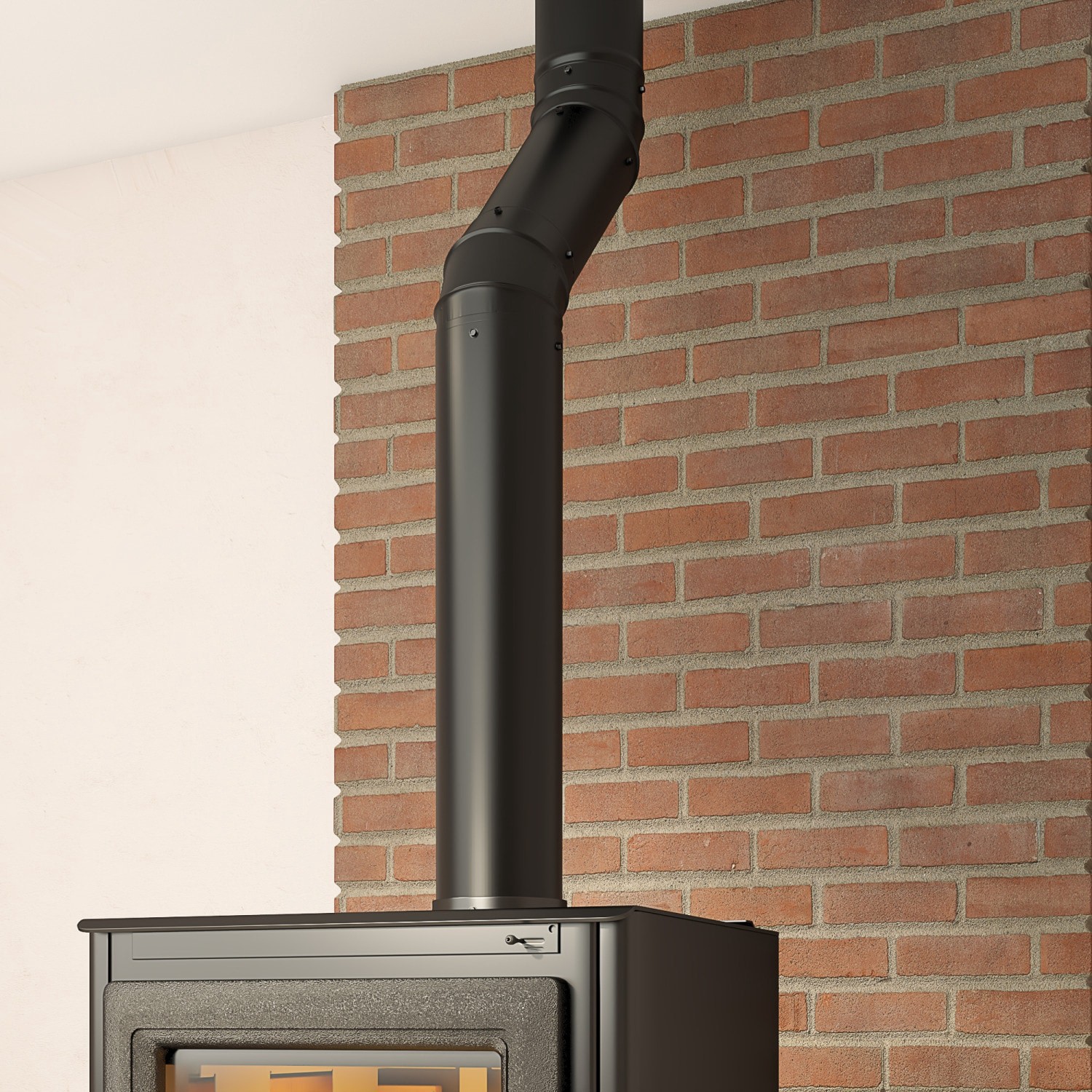 slide 4 of 4, IMPERIAL 6-in 90-Degree Black Steel Stove Pipe Elbow, 1 ct