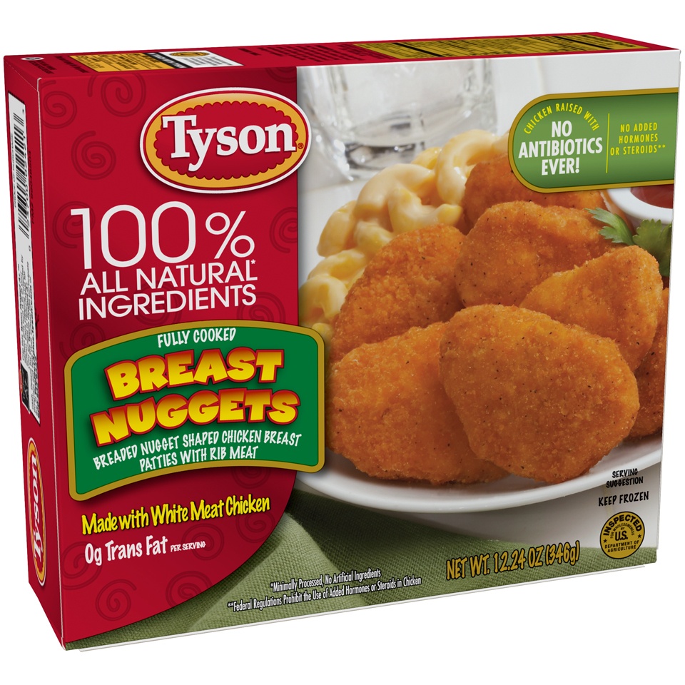 slide 2 of 6, Tyson Fully Cooked Breast Nuggets, 12.24 oz