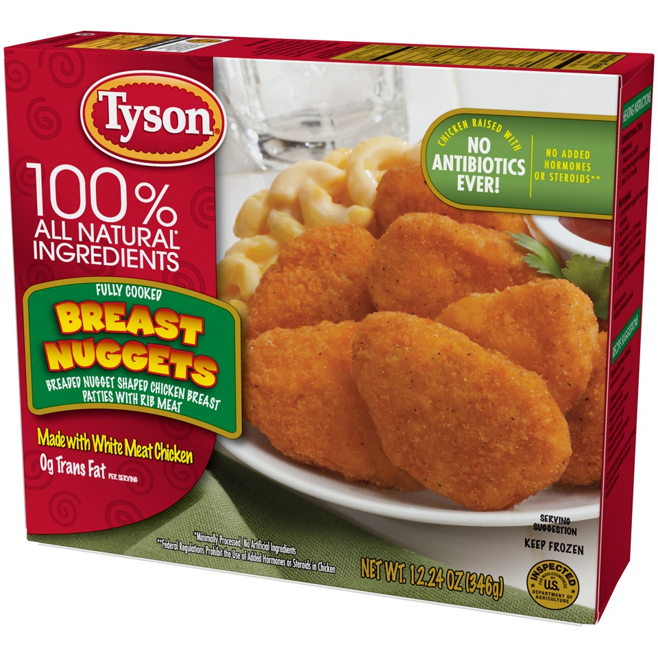 slide 3 of 6, Tyson Fully Cooked Breast Nuggets, 12.24 oz