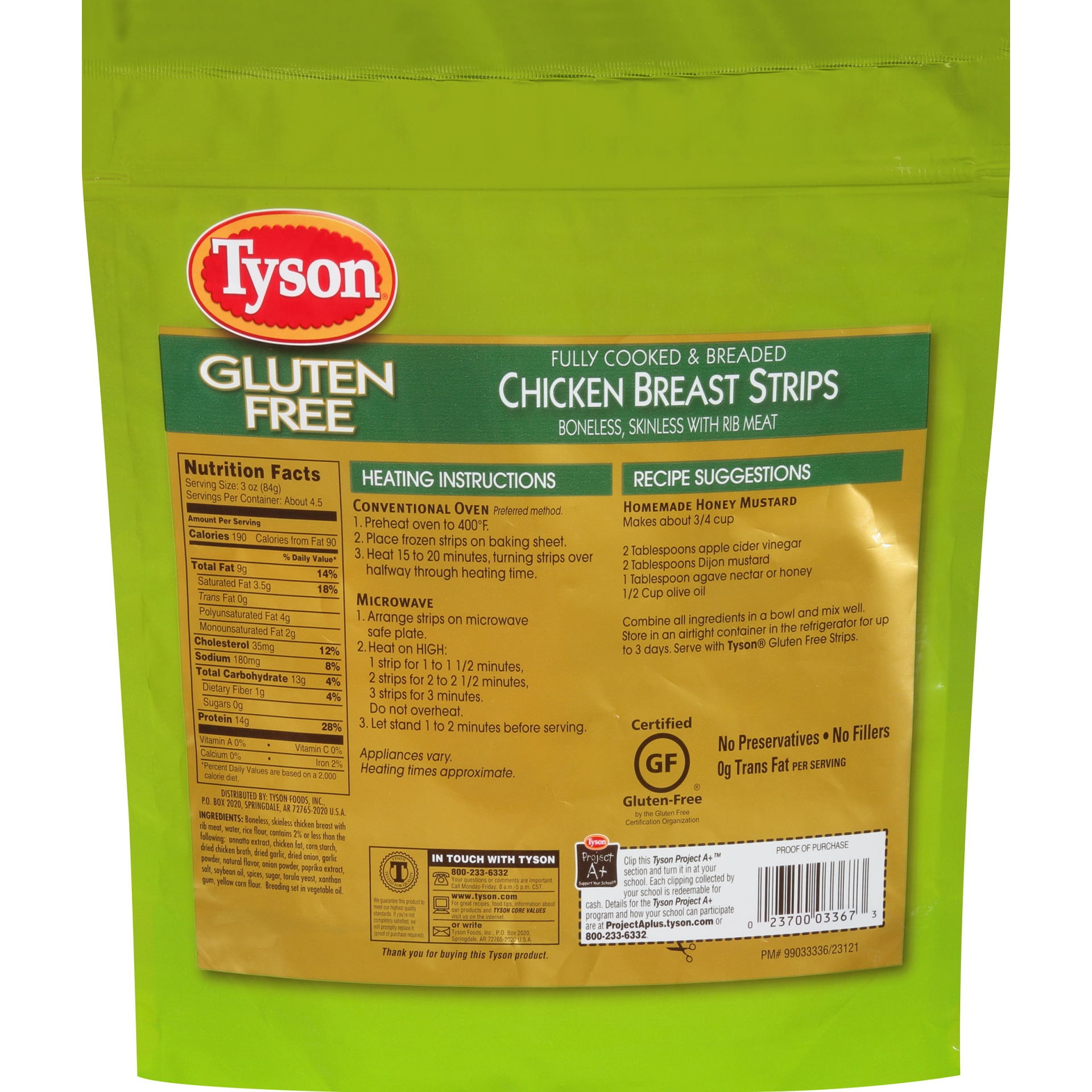 slide 5 of 6, Tyson Gluten Free Chicken Breast Strips, 14 oz