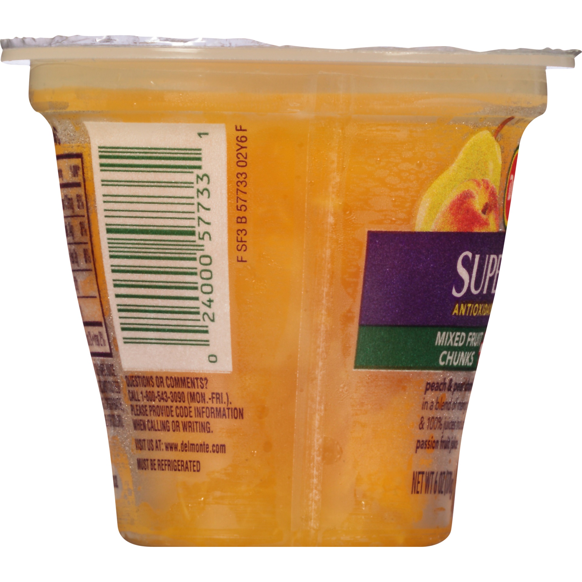 slide 2 of 6, Del Monte Mixed Fruit Chunks, in a Mango & Passion Fruit Juice Blend, 6 oz