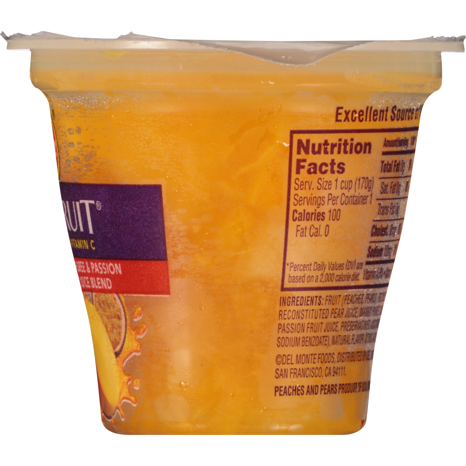 slide 3 of 6, Del Monte Mixed Fruit Chunks, in a Mango & Passion Fruit Juice Blend, 6 oz