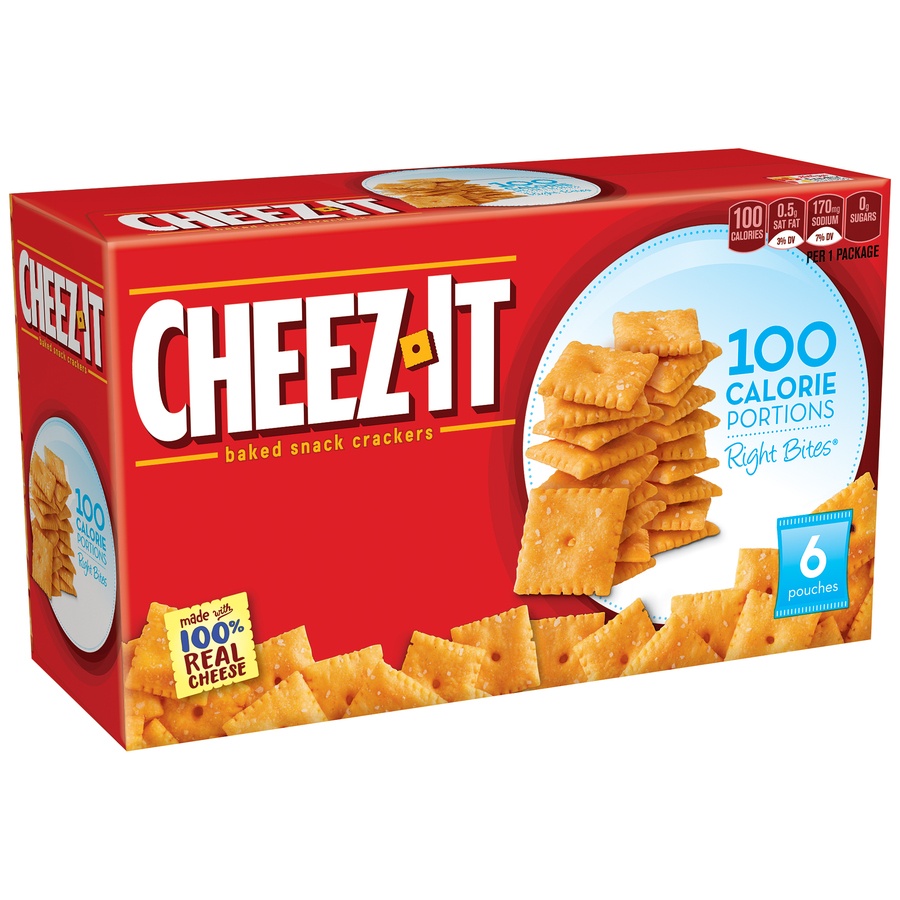 slide 2 of 2, Cheez-It 100 Calorie Right Bites Baked Snack Crackers, 6 ct; 0.77 oz