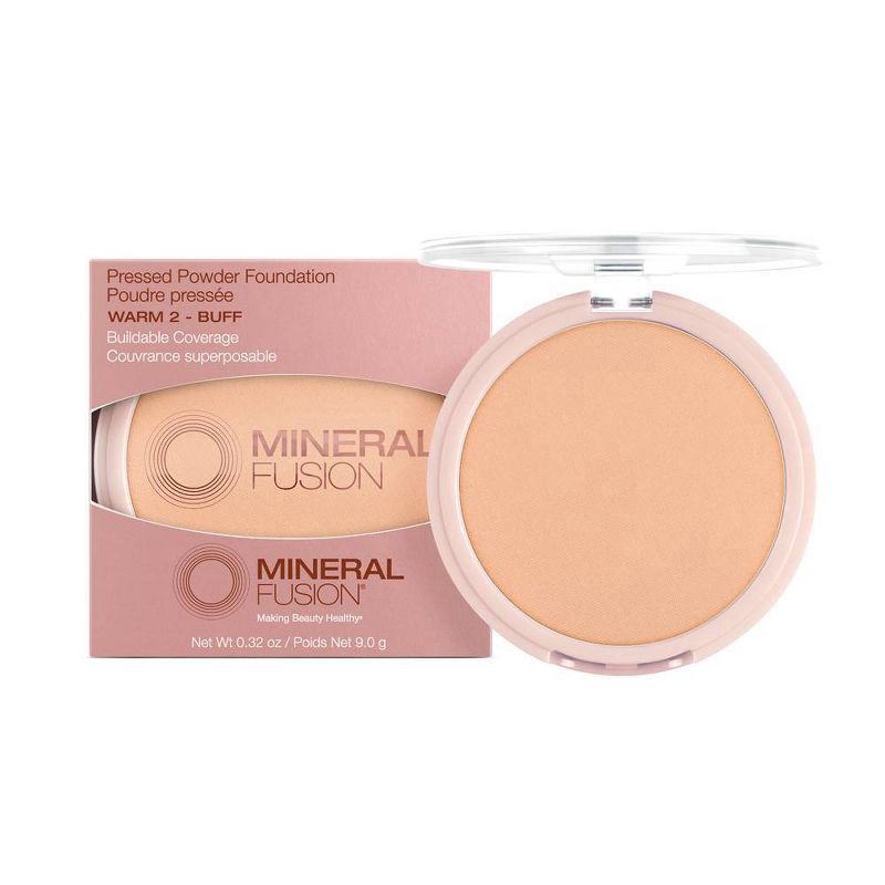 slide 3 of 3, Mineral Fusion Age-Defying Pressed Powder Foundation - Warm 2 - Buff - 0.32oz, 0.32 oz