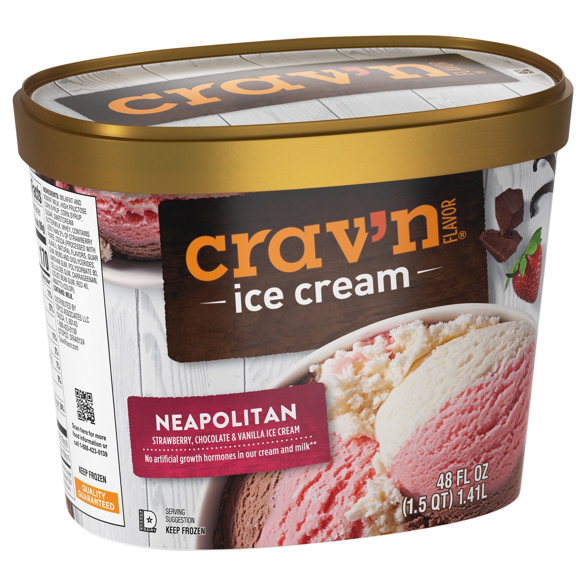 slide 3 of 4, Crav'n Flavor Neapolitan Ice Cream 48 fl oz, 48 fl oz