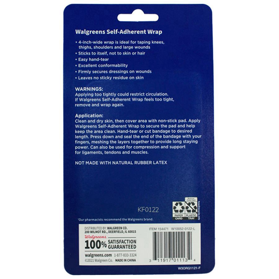 slide 2 of 5, Walgreens Self-Adherent Wrap 4 inch, 1 ct
