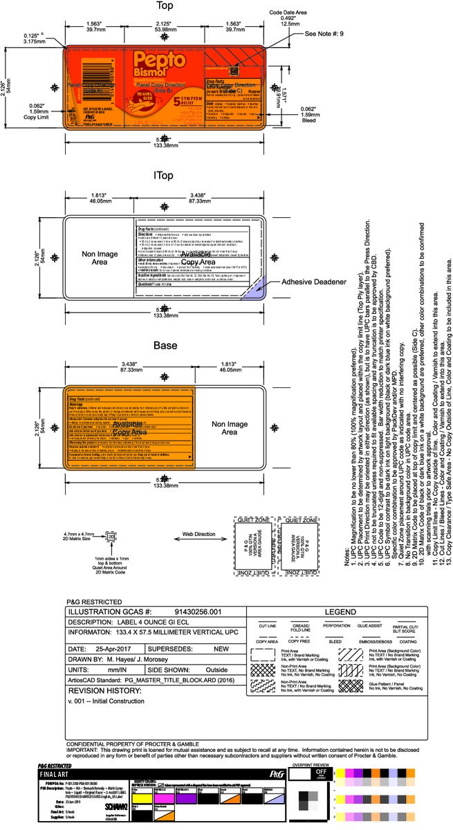 slide 4 of 8, Pepto-Bismol Liquid for Nausea, Heartburn, Indigestion, Upset Stomach, and Diarrhea - Fast Relief for 5 Symptoms, Original Flavor, 4 oz, 3.40 fl oz