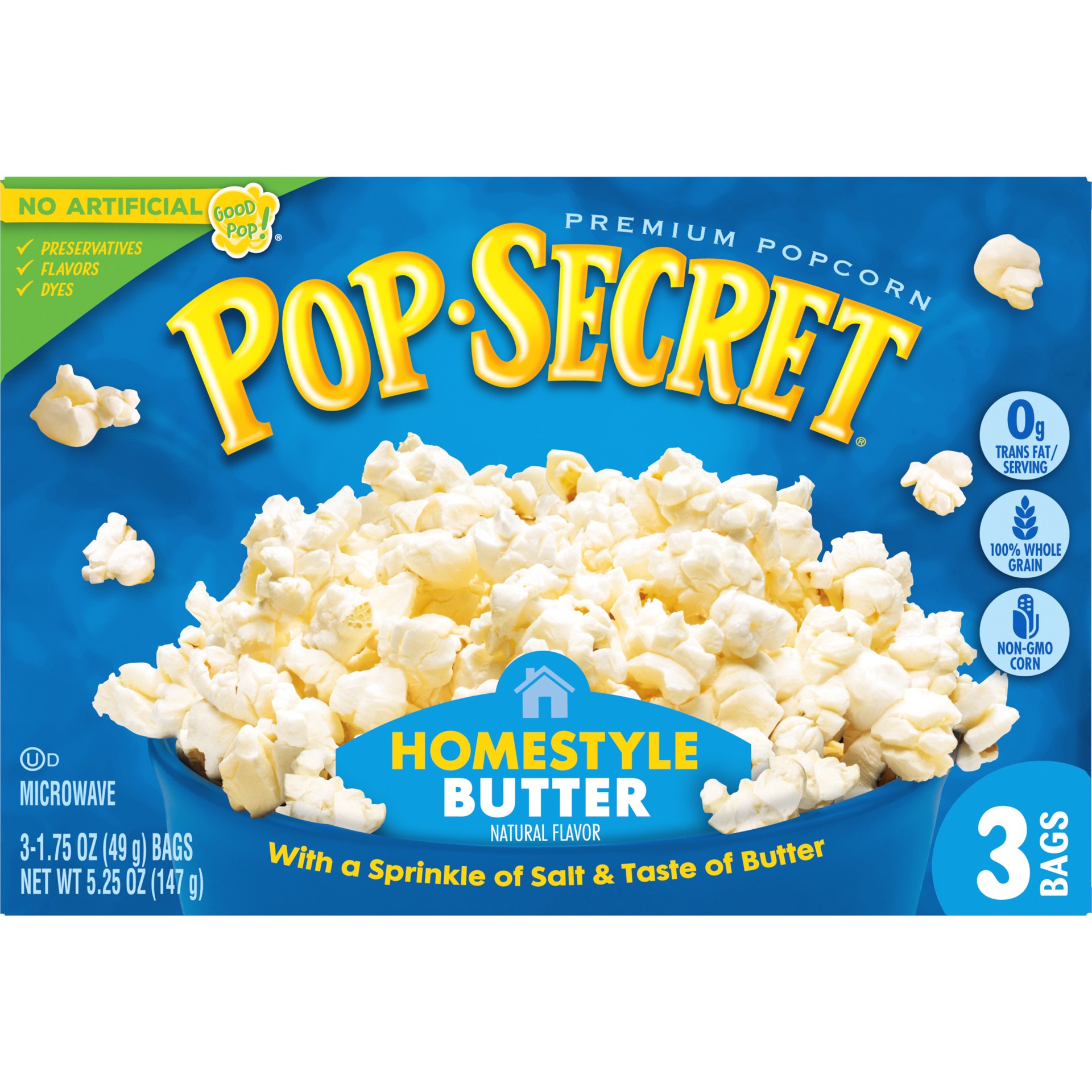slide 2 of 9, Pop-Secret Homestyle Butter Popcorn, 5.250 oz