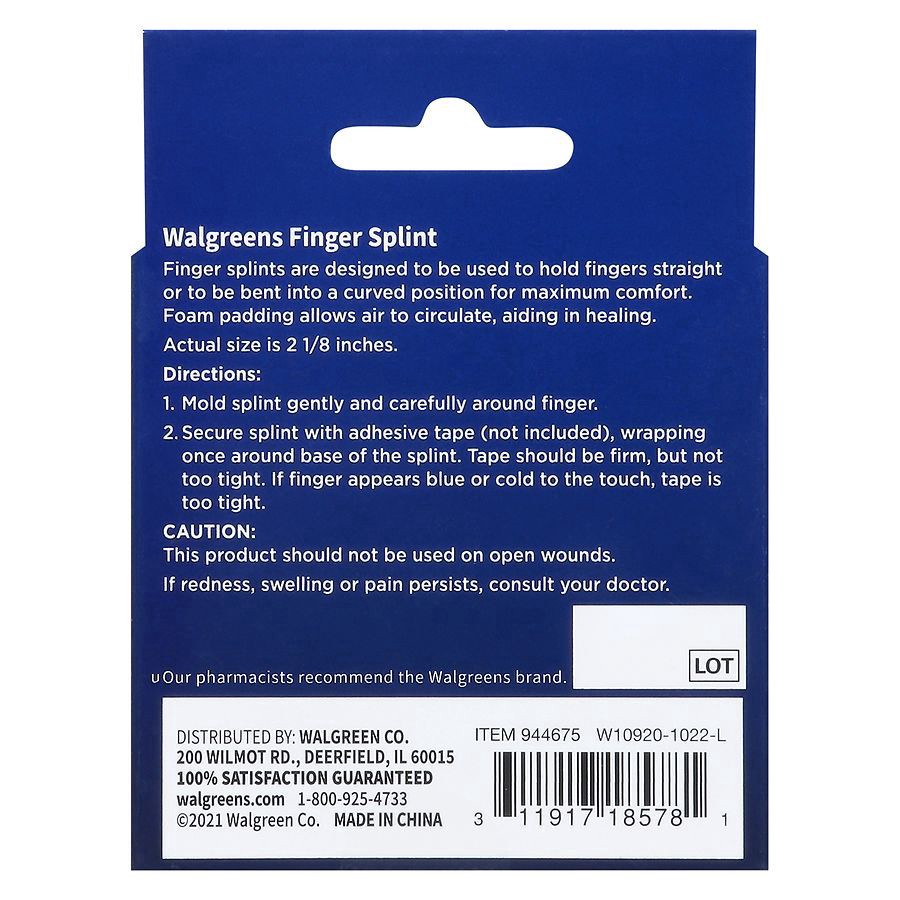 slide 2 of 5, Walgreens Finger Splint, SM