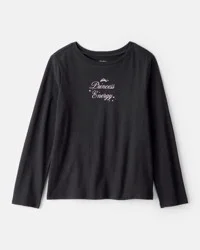 Oshkosh Girls Princess Long-Sleeve Graphic Tee - Black Black M