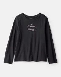 Oshkosh Girls Princess Long-Sleeve Graphic Tee - Black Black M