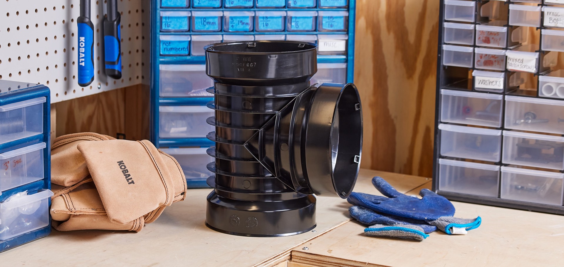 slide 4 of 6, ADS 6-in x 6-in 90-Degree Corrugated Tee Fittings, 1 ct