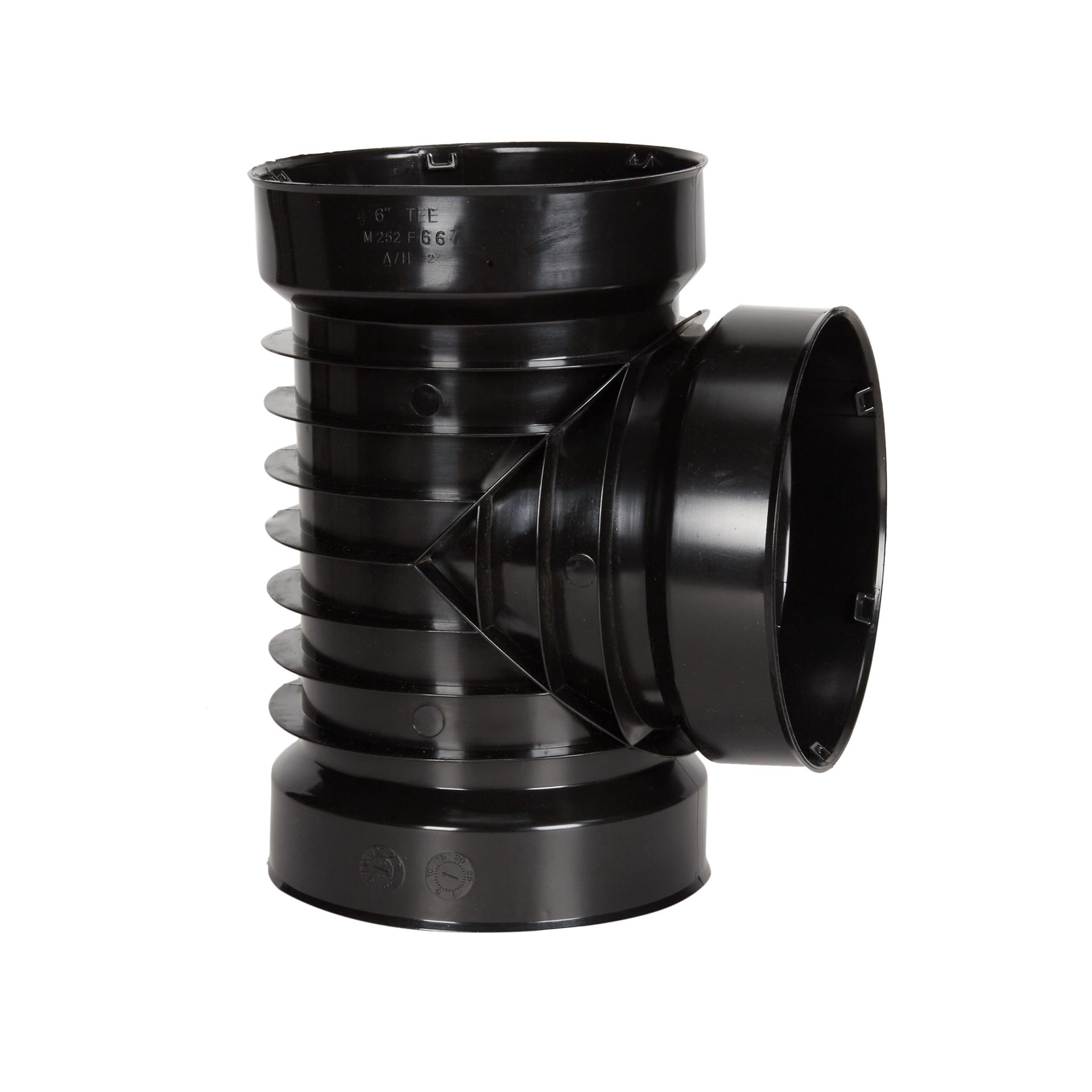 slide 5 of 6, ADS 6-in x 6-in 90-Degree Corrugated Tee Fittings, 1 ct