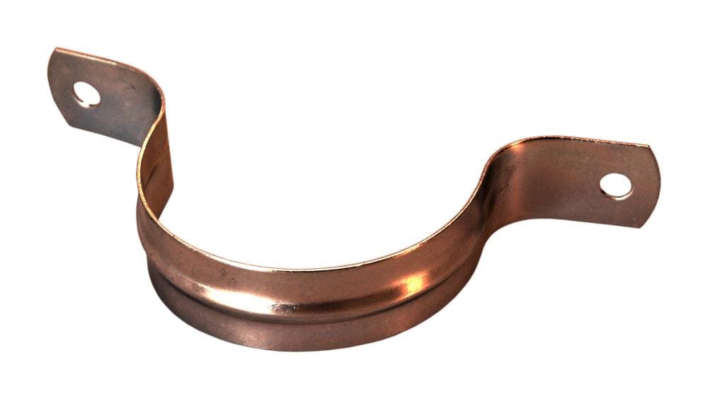 slide 1 of 1, AMERICAN VALVE 5 -Pack 1/2-in to 1/2-in dia Copper plated steel 2-hole pipe strap, 1 ct