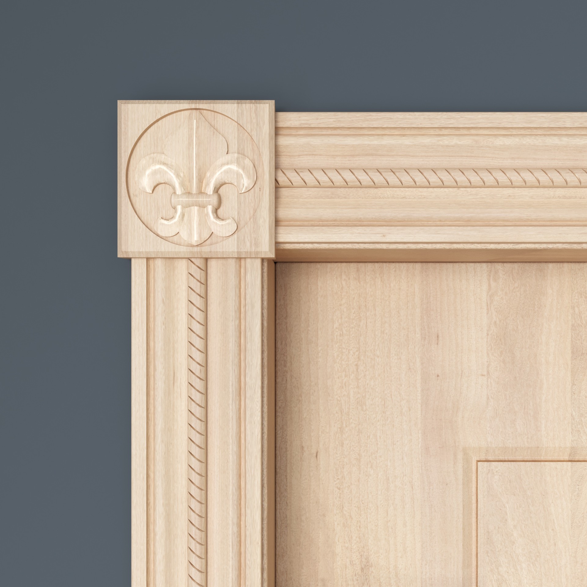 slide 2 of 4, Ornamental Mouldings 3.5-in x 3.5 Unfinished White hardwood Square Fleur-de-lis Rosette, 1 ct