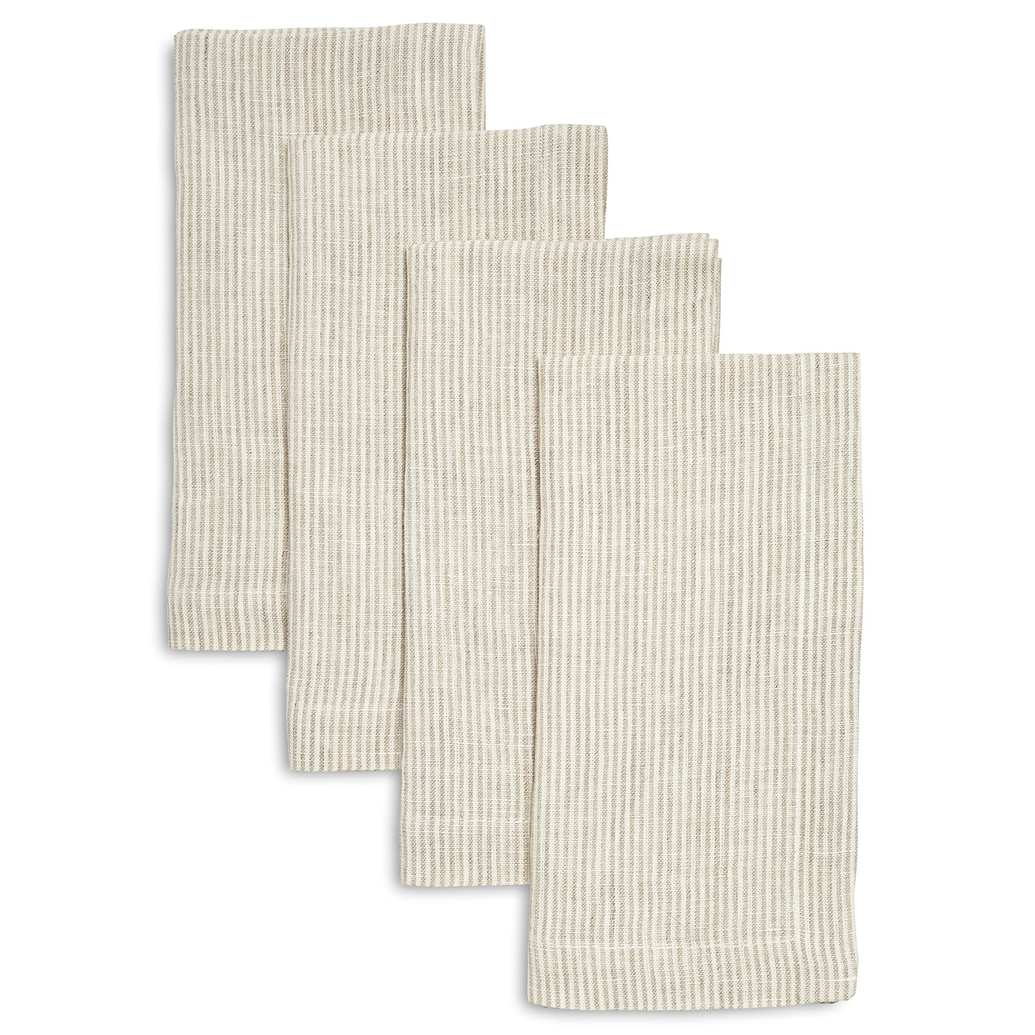 slide 1 of 1, Sur La Table Linen Pinstripe Napkins, Natural, 4 ct