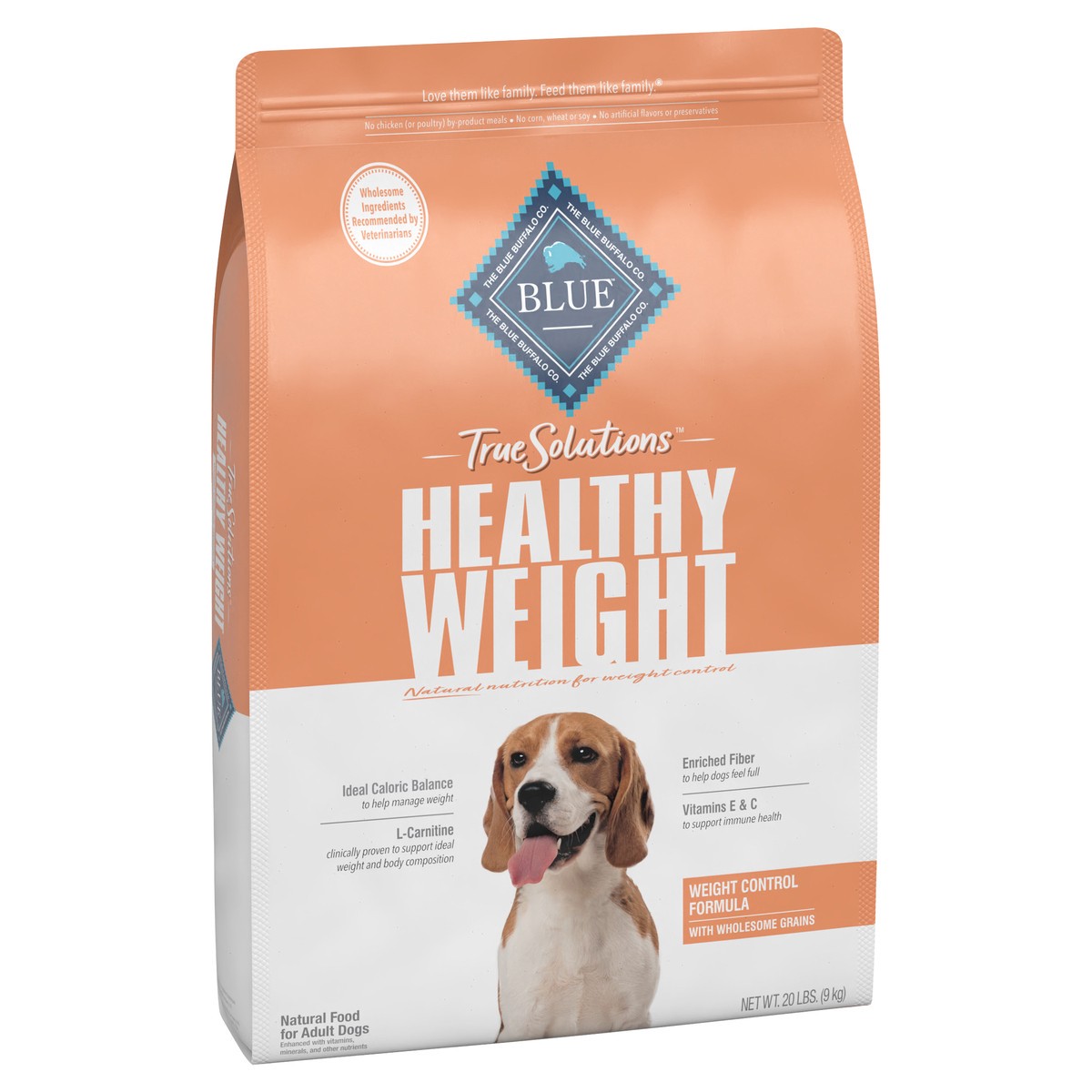 slide 2 of 9, Blue Buffalo True Solutions Healthy Weight Natural Weight Control Adult Dry Dog Food, Chicken 20-lb, 20 lb