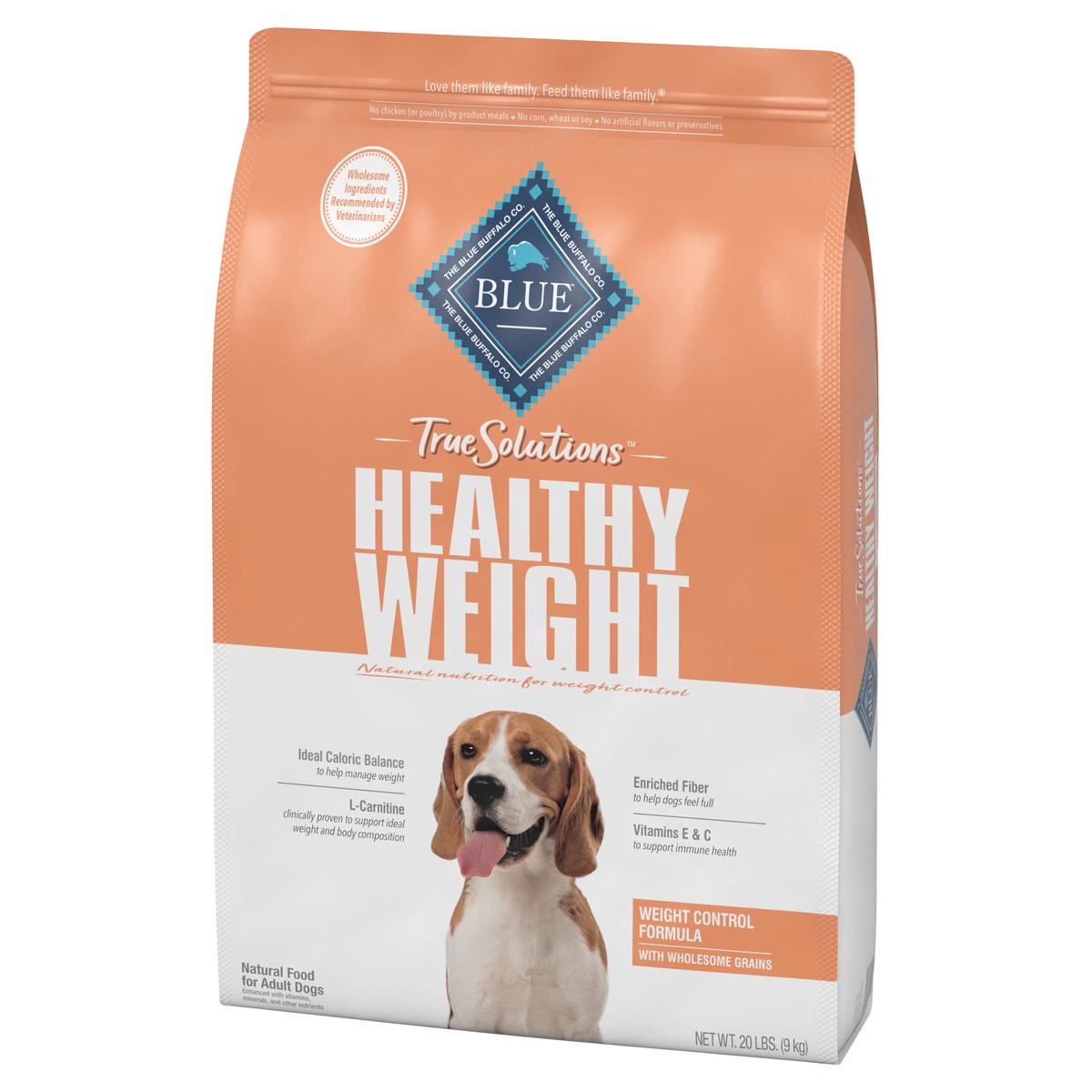 slide 7 of 9, Blue Buffalo True Solutions Healthy Weight Natural Weight Control Adult Dry Dog Food, Chicken 20-lb, 20 lb