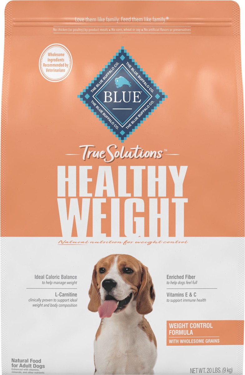 slide 6 of 9, Blue Buffalo True Solutions Healthy Weight Natural Weight Control Adult Dry Dog Food, Chicken 20-lb, 20 lb