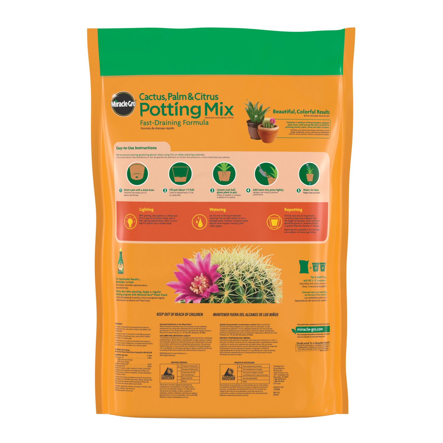 slide 2 of 6, Miracle Gro Miracle-Gro Indoor Potting Mix For Cactus And Succulent, 8 Qt., 8 qt