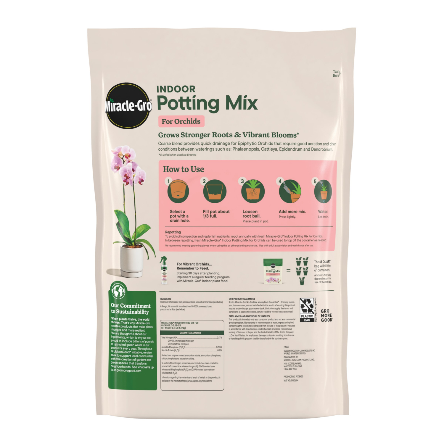 slide 2 of 6, Miracle Gro Miracle-Gro Orchid Potting Mix ,coarse Blend, 8 Quart, 8 qt