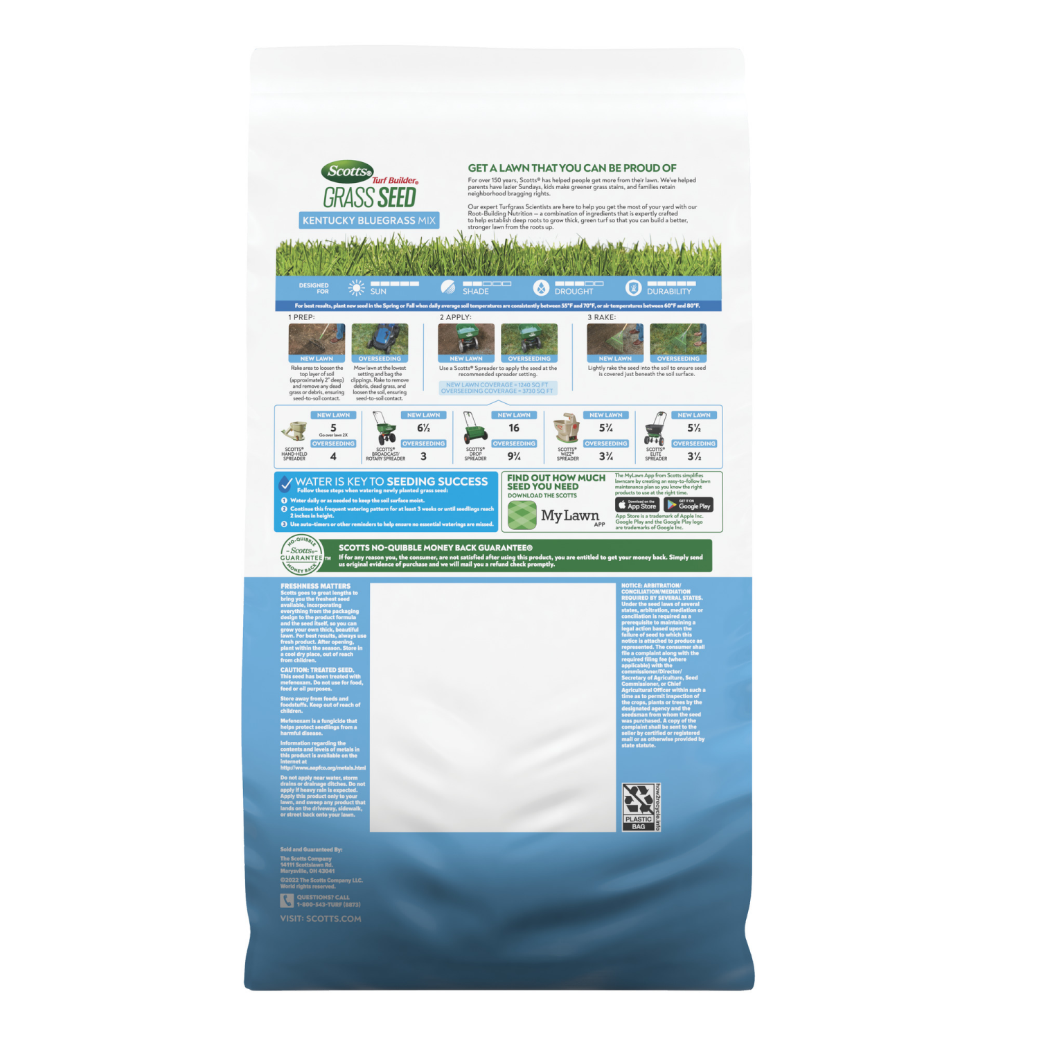 slide 2 of 6, Scotts Turf Builder Grass Seed Kentucky Bluegrass Mix, 5.6 lb