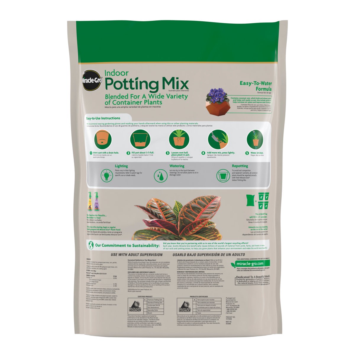 slide 13 of 13, Miracle Gro Miracle-Gro Indoor Potting Mix, 6 qt