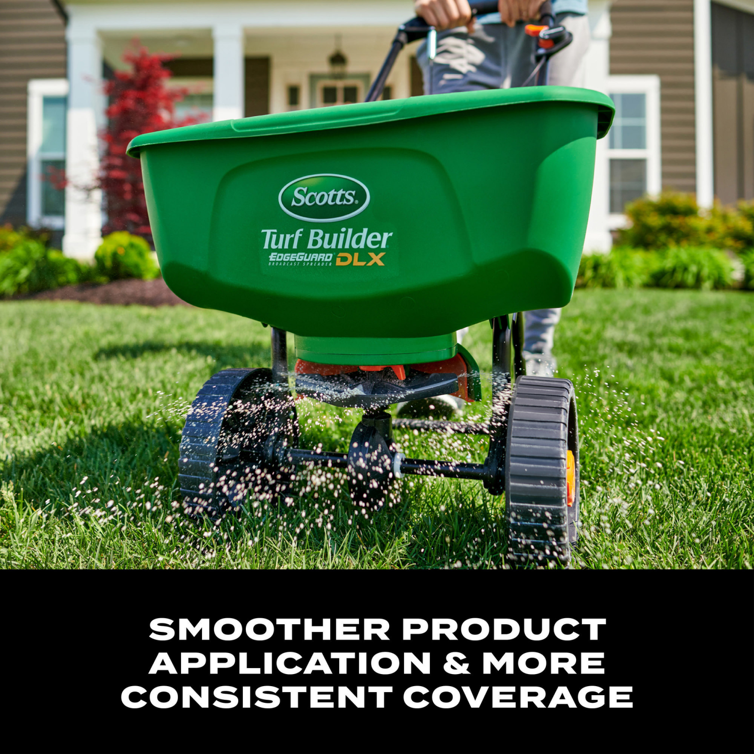 slide 5 of 5, Scotts Turf Builder EdgeGuard DLX Broadcast Spreader, 1 ct