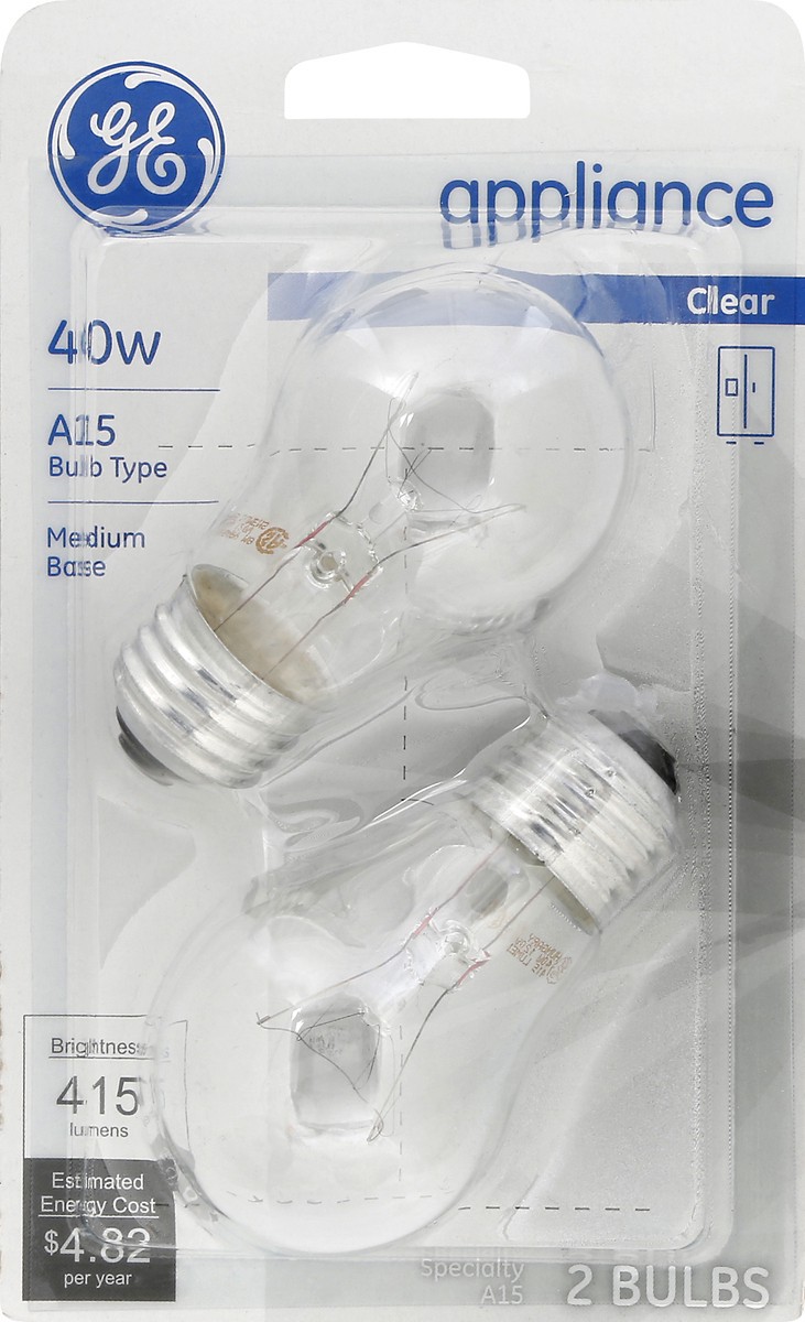 slide 6 of 9, GE Clear Appliance 40 Watts Light Bulbs 2 ea, 2 ct