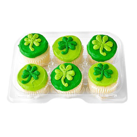 slide 1 of 1, St. Patricks Cupcakes 6 Count - Each, 1 ct