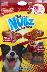Nylabone Nubz Natural Edible Dog Chews Beef Flavor Dog Treats 16.5 oz