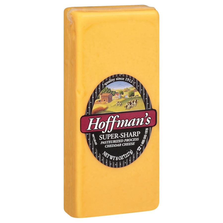 slide 2 of 3, Hoffman's Supersharp Cheddar Cheese Brick, 8 oz