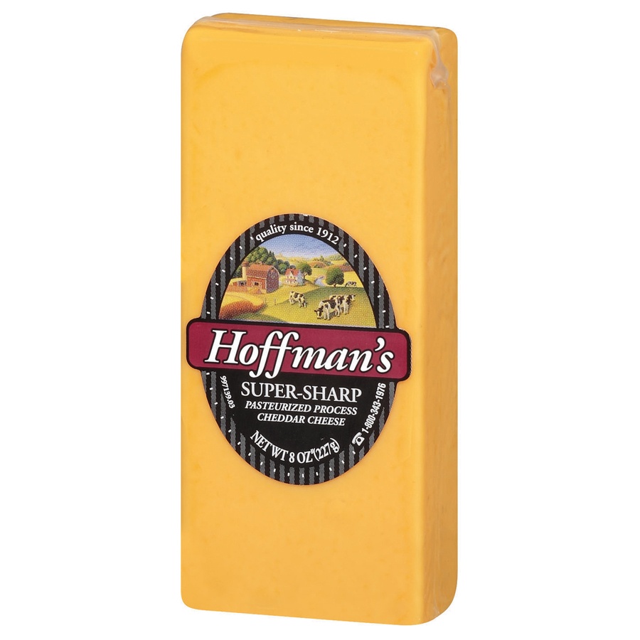 slide 3 of 3, Hoffman's Supersharp Cheddar Cheese Brick, 8 oz