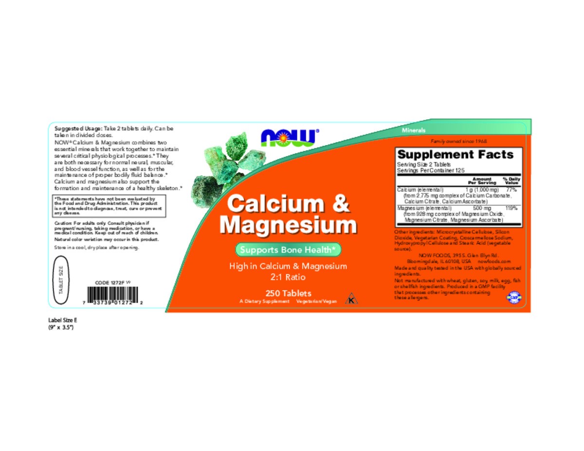 slide 3 of 7, NOW Supplements, Calcium & Magnesium 2:1 Ratio, High Potency, Supports Bone Health*, 250 Tablets, 250 ct