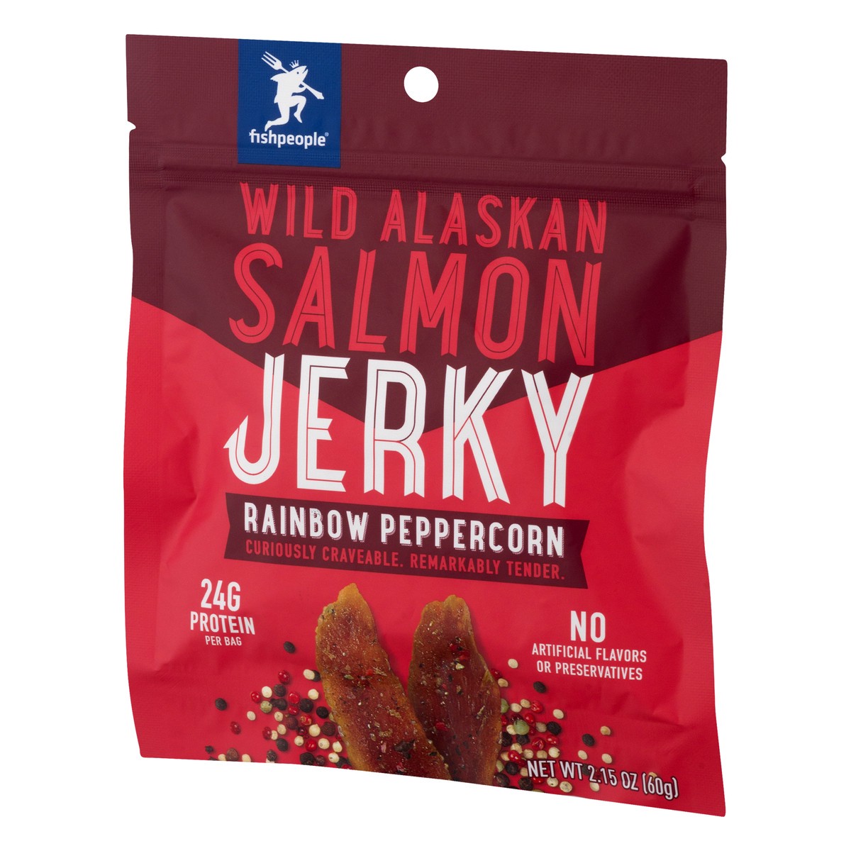 slide 8 of 12, fishpeople Wild Alaskan Rainbow peppercorn. Salmon Jerky 2.15 oz, 2.15 oz