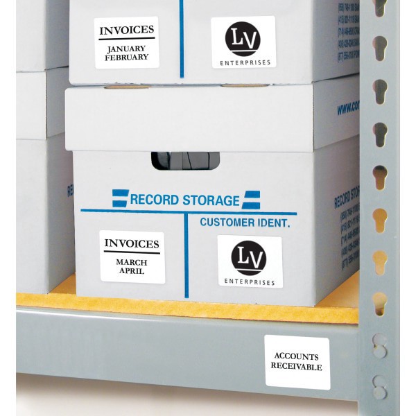 slide 6 of 8, Avery Permanent ID Labels With Sure Feed Technology, Rectangle, 2" x 2-5/8", White, Pack of 225 Labels, 225 ct