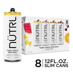 Nutrl Vodka Seltzer Fruit Four Flavor Variety Pack 12 Pack, 12 fl oz Cans
