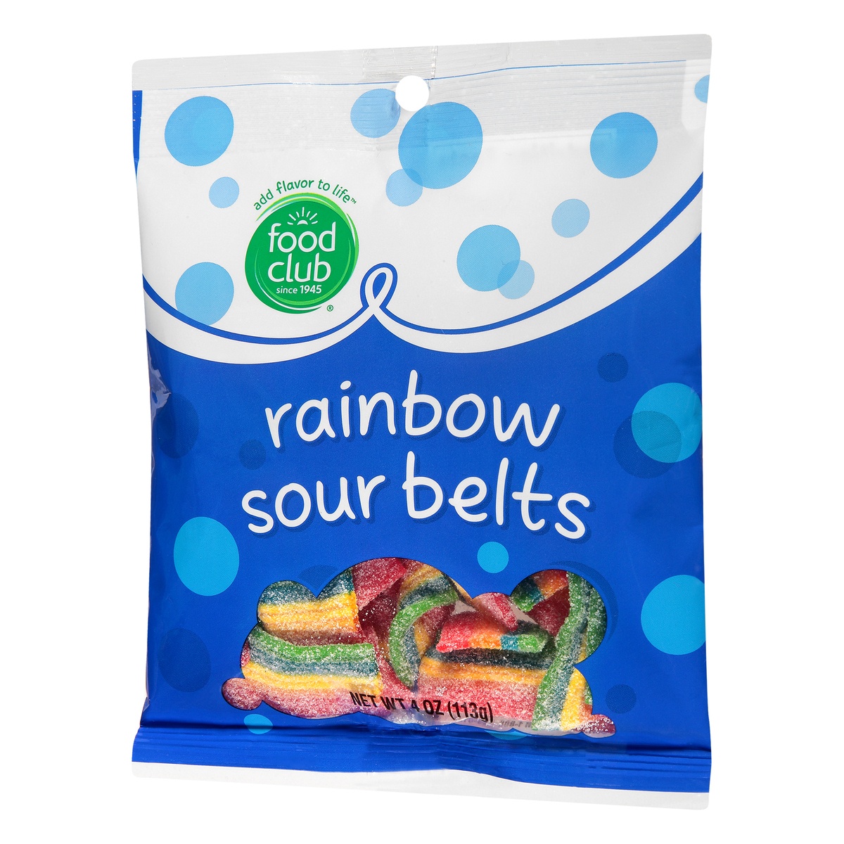 slide 3 of 10, Food Club Rainbow Sour Belts , 4 oz