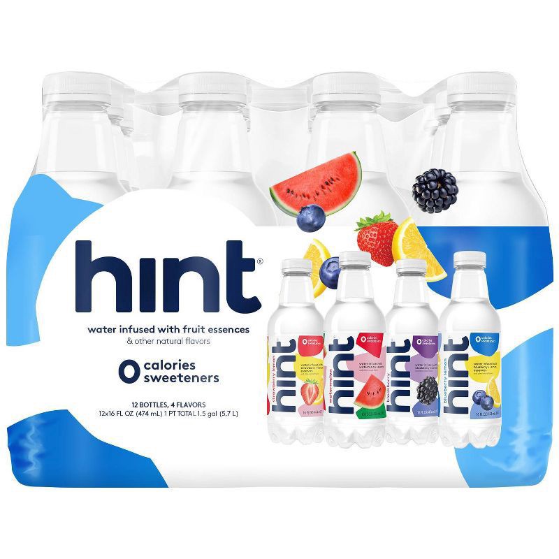 slide 1 of 1, Hint Assorted Water 12 - 16 fl oz Bottles, 12 ct