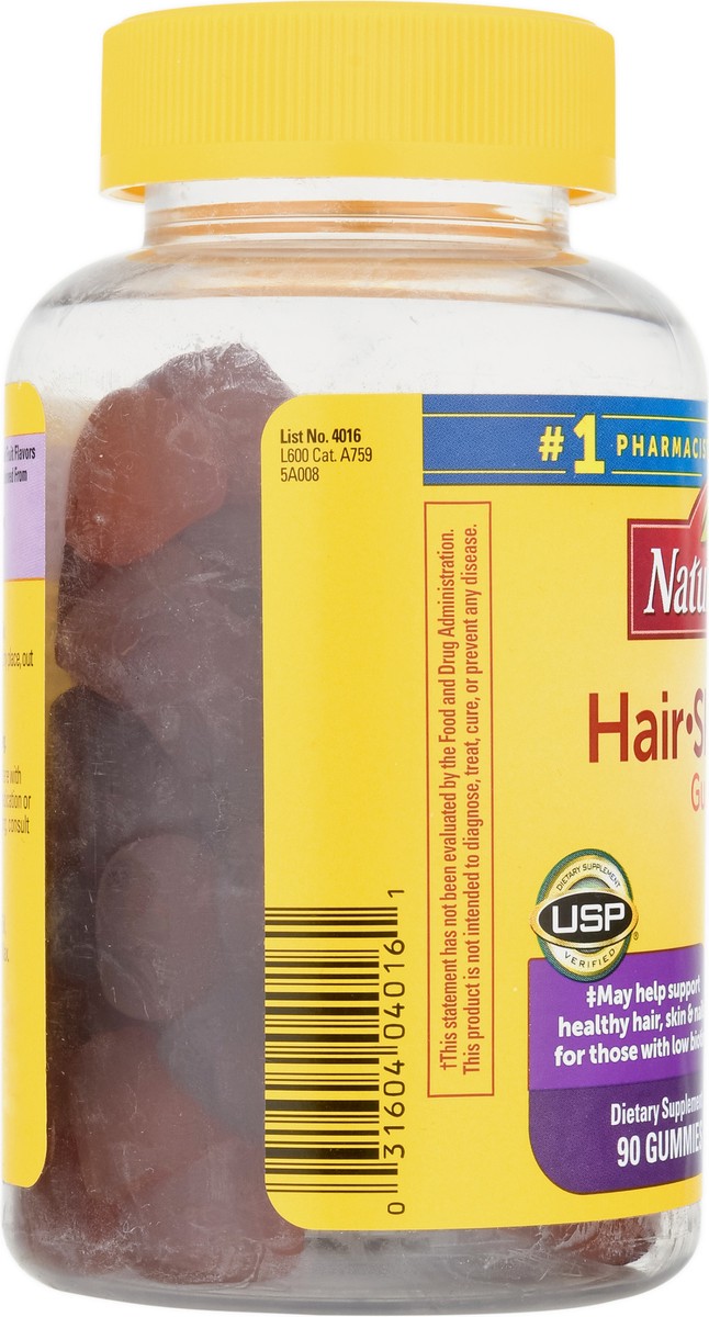 slide 14 of 14, Nature Made Hair Skin and Nails with Biotin 2500 mcg, Dietary Supplement for Healthy Hair, Skin & Nails Support, 90 Gummies, 45 Day Supply, 90 ct