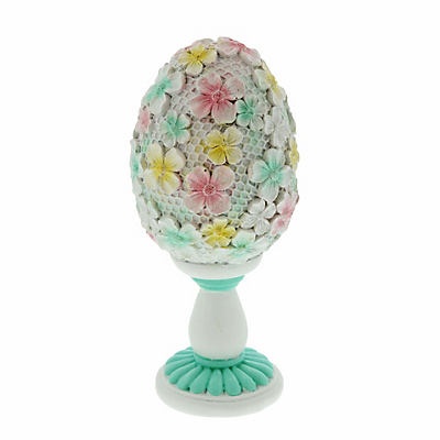 slide 1 of 1, Destination Holiday Floral Easter Egg Table Decoration, 6.5 in