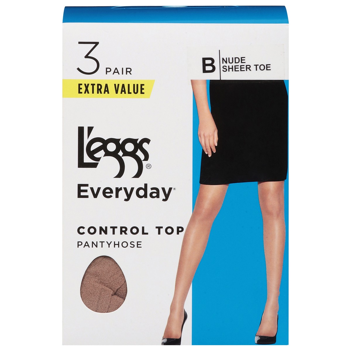 slide 1 of 11, L'eggs Everyday Nude Control Top Pantyhose, Size B, 3 ea, 3 ct