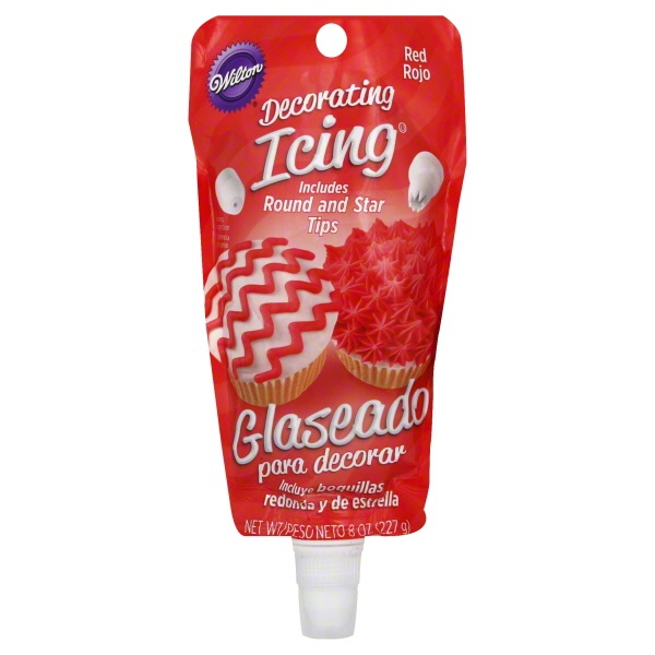 slide 1 of 2, Wilton Red Decorating Icing Pouch with Tips, 8 oz