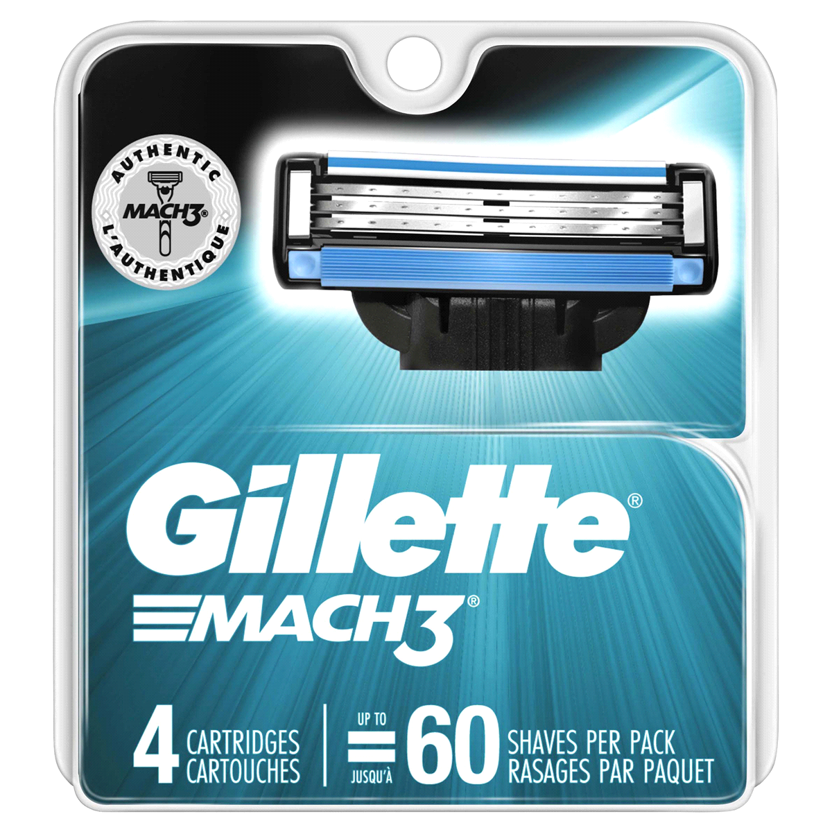 slide 2 of 10, Gillette Mach3 Cartridges 4 ea, 4 ct