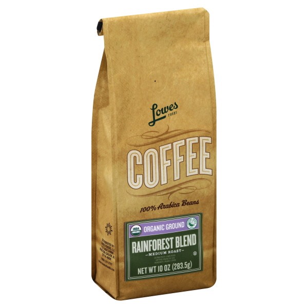 slide 1 of 1, Lowes Foods Organic Rainforest Blend Coffee- 10 oz, 10 oz