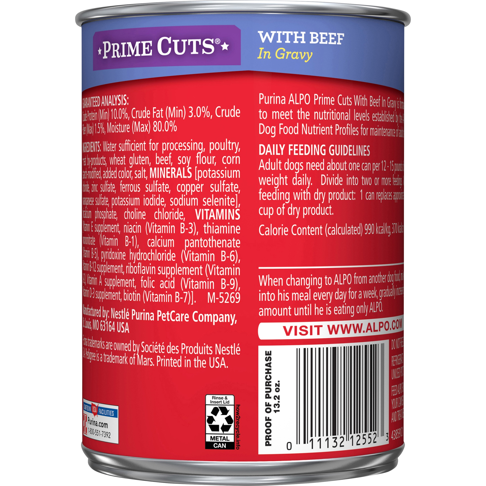 slide 4 of 7, ALPO Prime Cuts With Beef in Gravy Dog Food, 13.2 oz