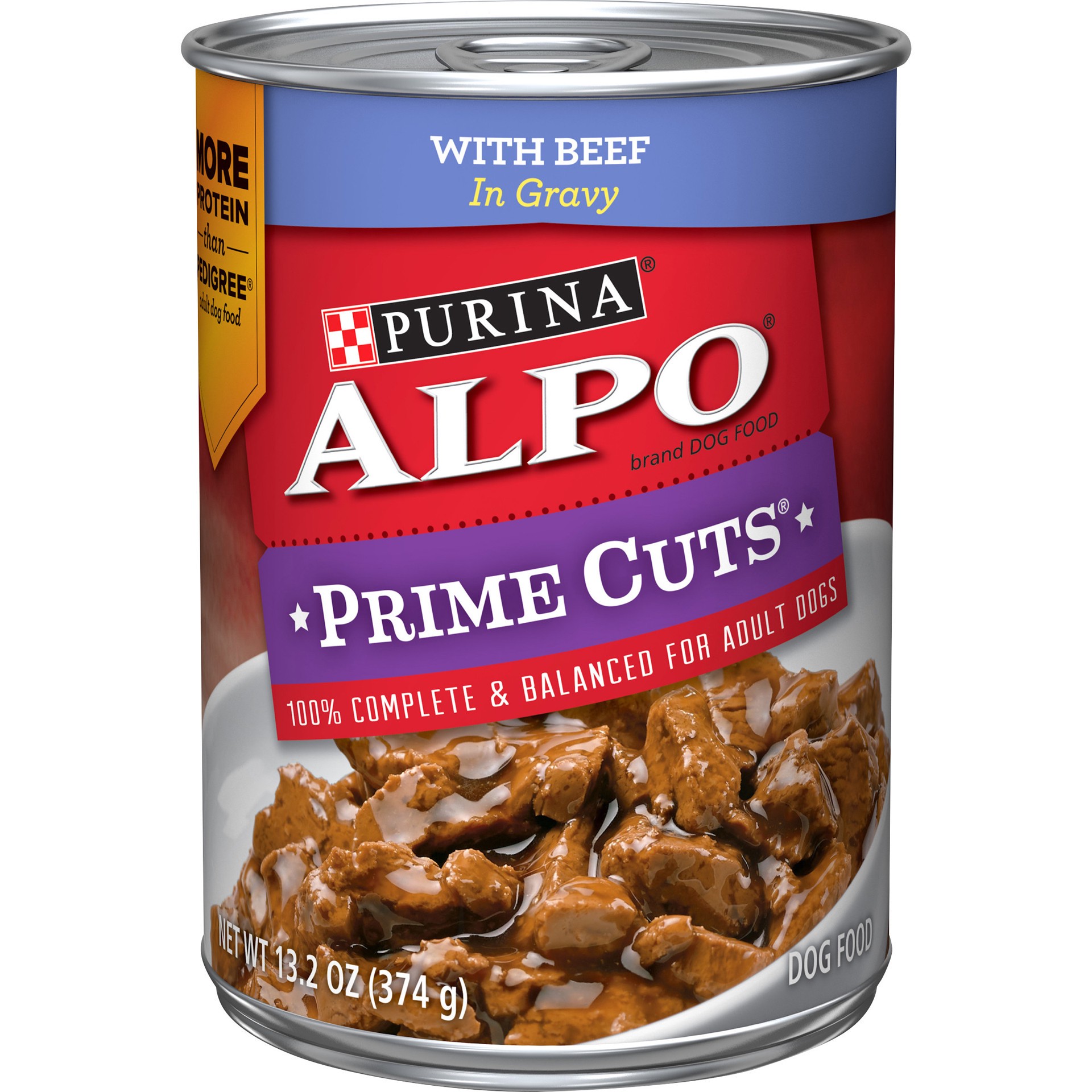 slide 1 of 8, Alpo Beef Prime Cuts Dog Food, 13.2 oz