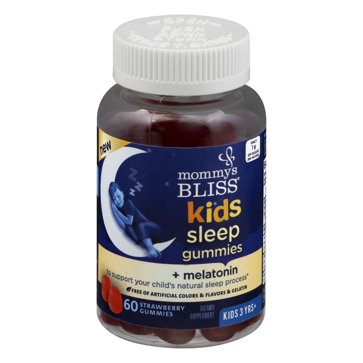 slide 2 of 9, Mommy's Bliss Kids Gummies Kids 3 YRS+ Strawberry Sleep + Melatonin 60 ea, 60 ct