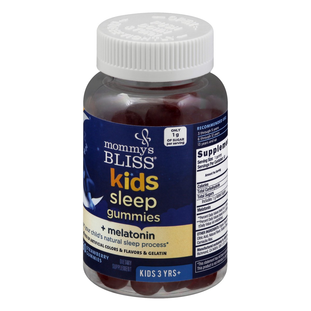 slide 3 of 9, Mommy's Bliss Kids Gummies Kids 3 YRS+ Strawberry Sleep + Melatonin 60 ea, 60 ct