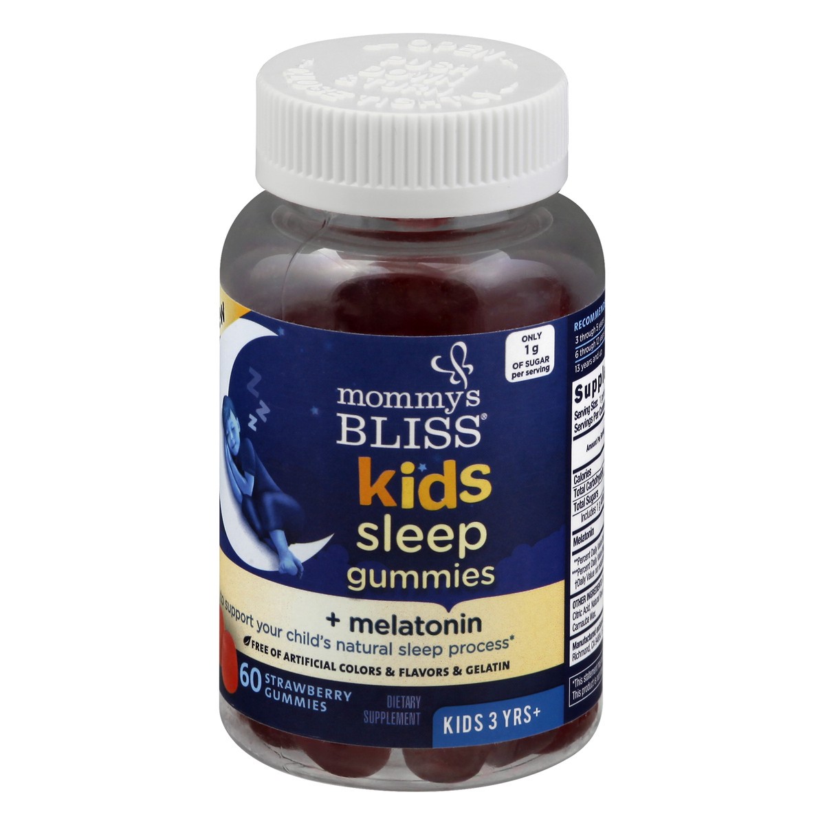 slide 1 of 9, Mommy's Bliss Kids Gummies Kids 3 YRS+ Strawberry Sleep + Melatonin 60 ea, 60 ct